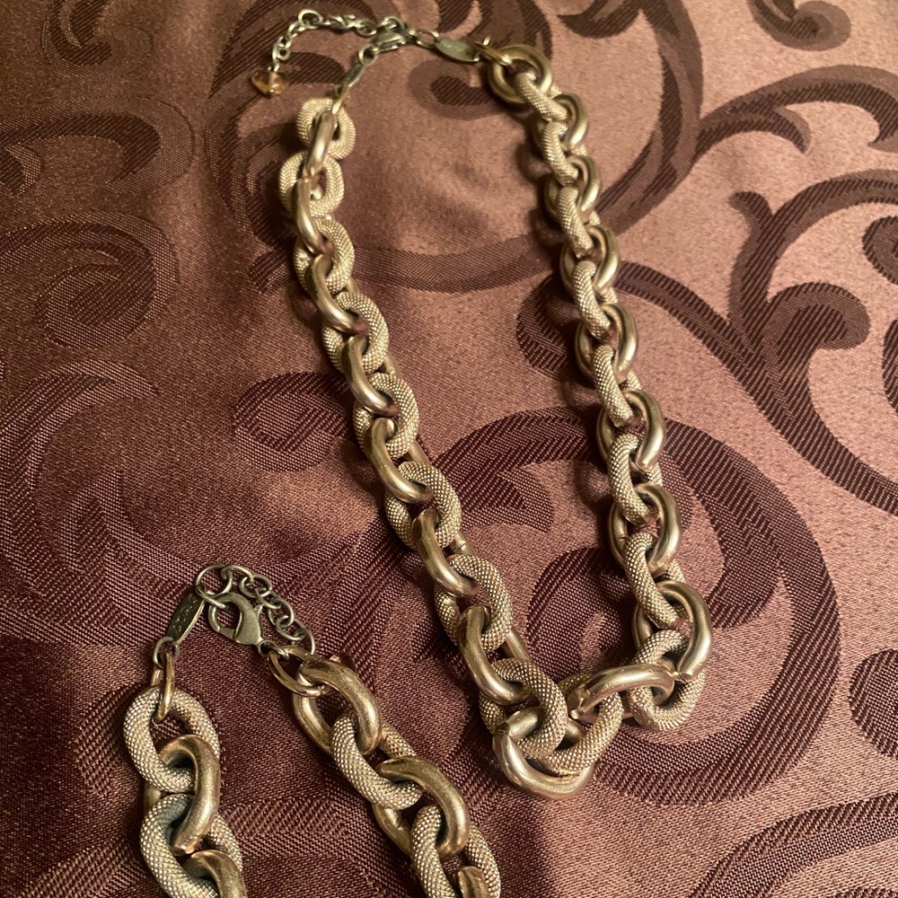 Sabika Rose Gold Adornment chain necklace and bracelet